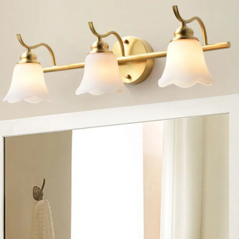 Flower Shaped Gold Bathroom Wall Lights