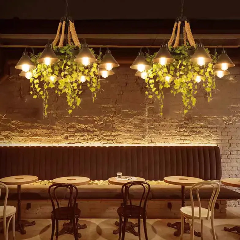 Industrial Tree Leaves Dining Room Vintage Pendant Light