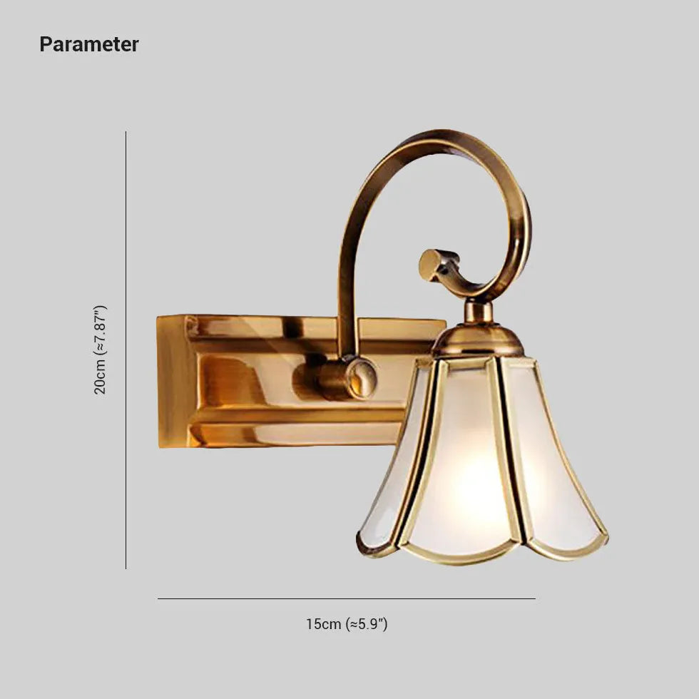 Gold Trumpet Glass Bathroom Mirror Lights