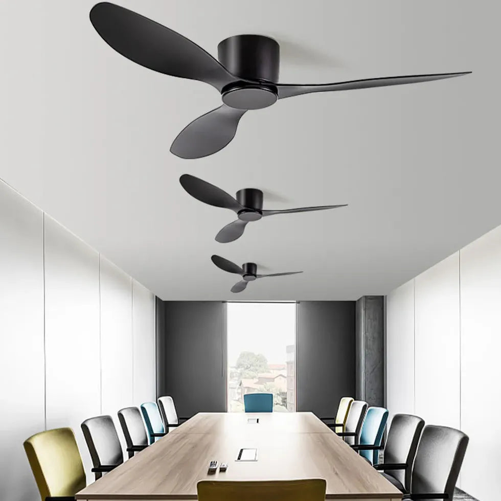 Three-Blade White Kitchen Modern Ceiling Fan Light