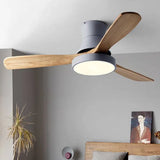 Three-Blade Wooden Ceiling Fan with Light