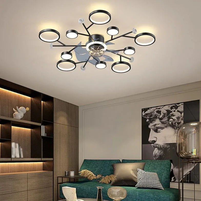 Ceiling Fan with Light Minimalist Chandelier