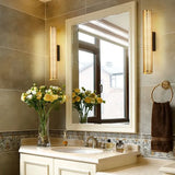 Columnar Mesh Brass Bathroom Mirror Lights