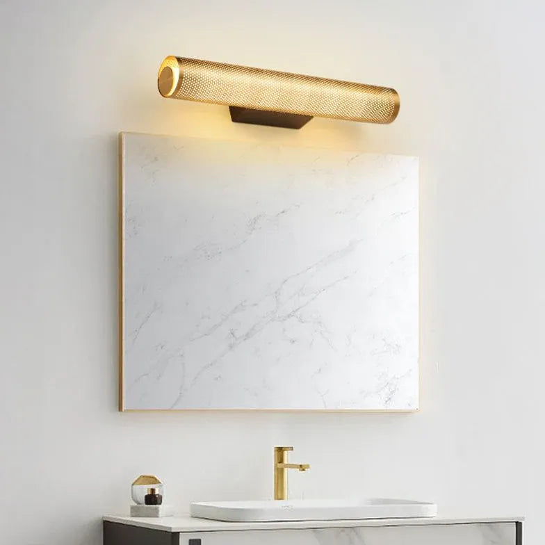 Columnar Mesh Brass Bathroom Mirror Lights